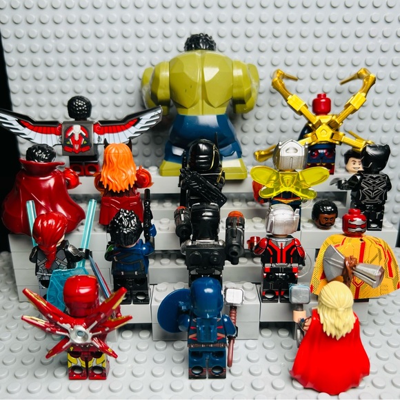 Marvel Avengers Iron Man Spider-Man Hulk Thor Custom Minifigure Lot of 16 - Picture 8 of 8
